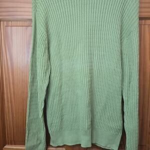 Vintage T Harris London Green Golf Sweater 100% Cotton Size Large!